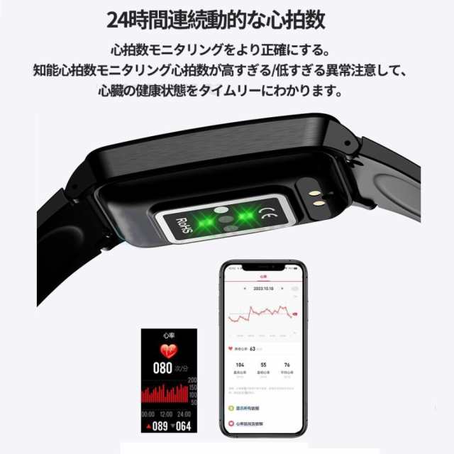 スマートウォッチ 血糖値 日本製センサー 尿酸値 血圧測定 血中酸素 